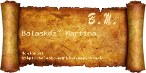 Balaskó Martina névjegykártya